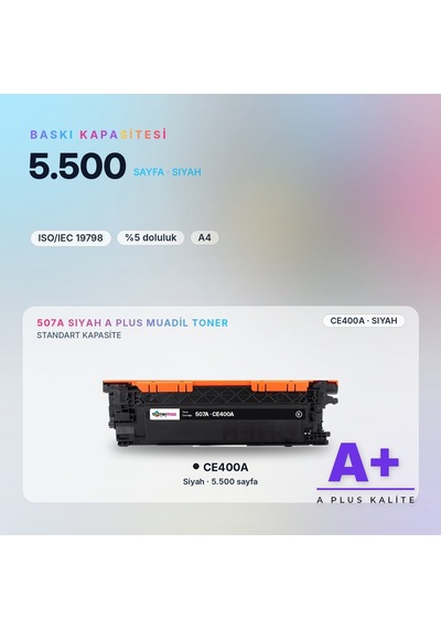 Hp 507a Ce400a Siyah Uyumlu Toner A Plus / Laserjet Enterprise 500 M551 / M575 / Pro 500 M570