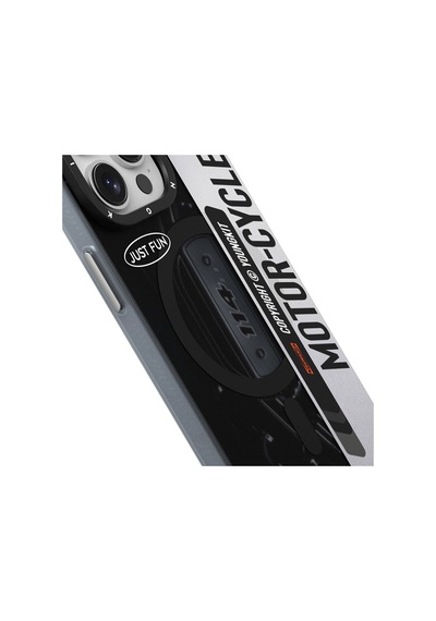 Apple Uyumlu iPhone 15 Pro Max Kılıf Magsafe Şarj Özellikli Youngkit Motorcycle Legend Serisi Kapak Siyah Siyah