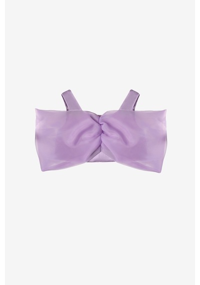 Le Mabelle Lila Büyük Fiyonklu Kız Çocuk Crop Bluz - Edith Lila