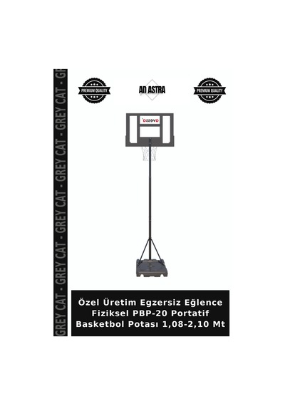 Özel Üretim Egzersiz Eğlence Fiziksel Pbp-20 Portatif Basketbol Potası 1,08-2,10 Mt