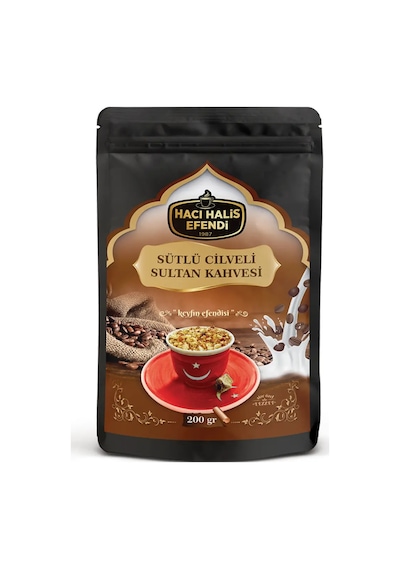 Hacı Halis Efendi Sütlü Cilveli Sultan Kahvesi Seti 200 Gr + Özel Karışım Kuruyemiş 200 Gr Set Öğütülmüş