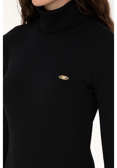U.S. Polo Assn. Kadın Siyah Balıkçı Yaka Sweatshırt 50313430-VR046