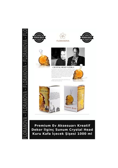Premium Ev Aksesuarı Kreatif Dekor İlginç Sunum Crystal Head Kuru Kafa İçecek Şişesi 1000 Ml