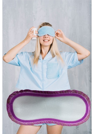 Pazarız Uyku Göz Bandı Maskesi Işık Önleyici Gözlük Maske Bant Eye Mask Pembe Beyaz