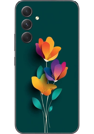 Samsung Galaxy A54 Uyumlu Modernizimin Çicekleri Baskılı Silikon Kılıf Renkli