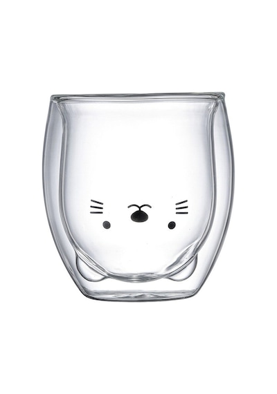 Sevimli Kedi Çidarlı Cam Bardak