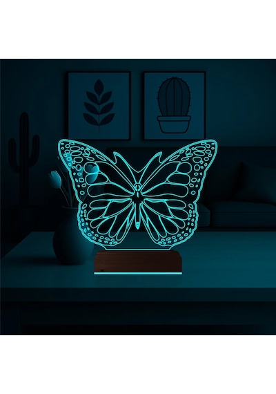 Luvivia Kelebek 3d Lamba - Masa Gece Lambası Şeffaf
