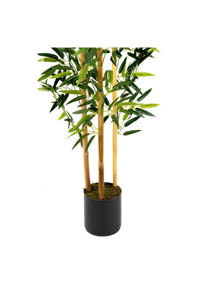 Yapay Çiçekçiniz Yapay Yoğun Yapraklı Dekoratif Bambu Ağacı 3 Gövde 150cm