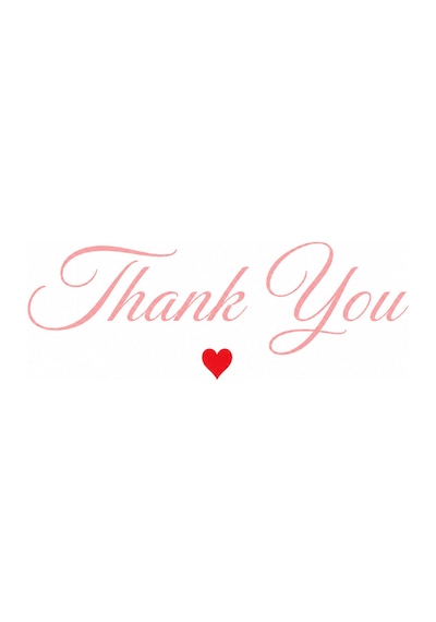 Sade Tasarım Thank You Card Paket Içi Teşekkür Kartı 100 Adet - Pembe - 082