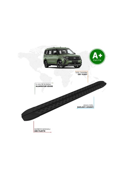 Ford Courier Yan Basamak Marşpiyel Koruma 2024 Model Ve Sonrası Trimline Siyah