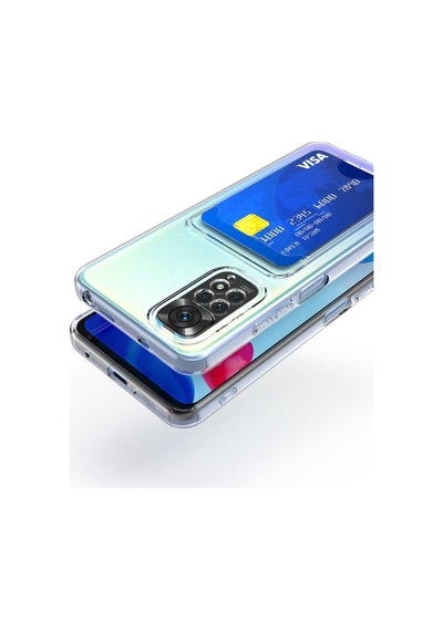 Ardemix Redmi Note 11 Pro 5g Kılıf Kartlıklı Şeffaf Setra Clear Silikon Kapak - Renk Renksiz
