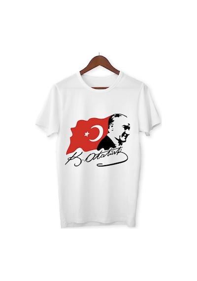 Alpşan Ticaret 23 Nisan Bayram Baskılı Çocuk Yetişkin Tişört 43 Beyaz