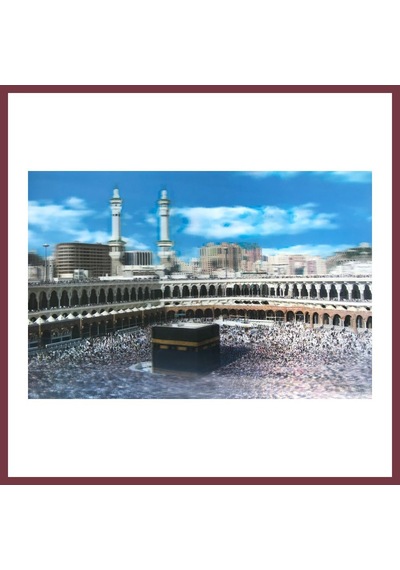 Storeşahin 3 Boyutlu Resim Ekstra Çözünürlüğe Sahip Kabe Resmi Mekke Tablosu 40x60 Cm Shn0720