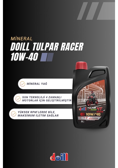 Doill Tulpar Racer 10W-40 4T - 4 Zamanlı Motosiklet Yağı 1 L