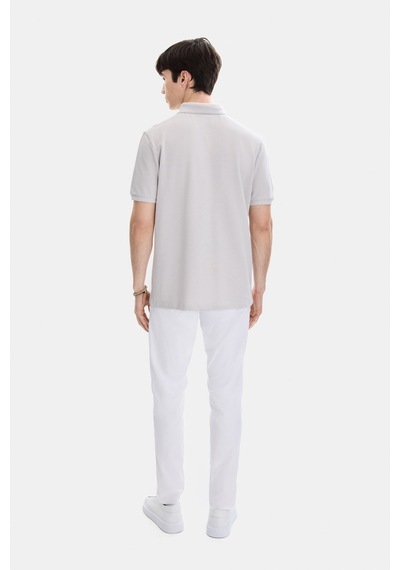 Backandbond Açık Gri Regular Fit Örme Polo Yaka Tişört
