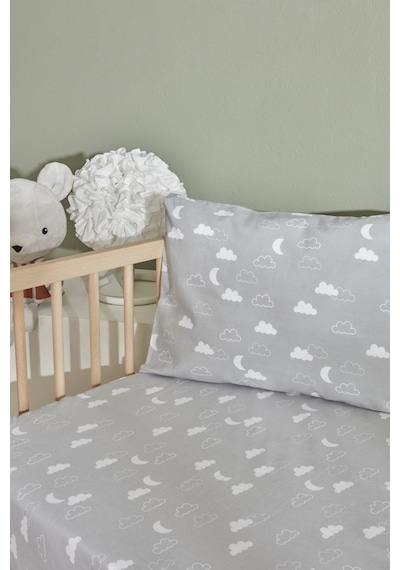 Karaca Home Bebek Cloudy Yastık Çarşaf Set Gri 200.22.11.0229