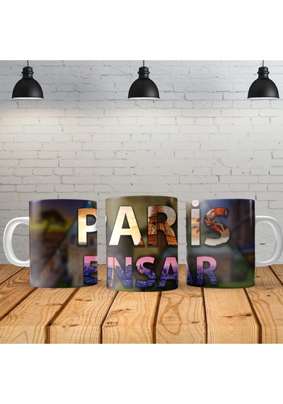 Paris Kişiye Özel Baskılı Yeni Tasarım Sihirli Kupa Bardak Özel Kutusunda Çok Renkli