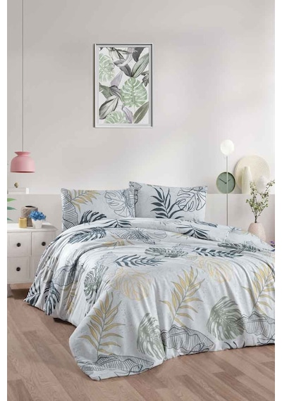 Menderes Home Cotton Collection Flanel R Çift Kişilik Nevresim Takımı Autumn Yeşil Diğer