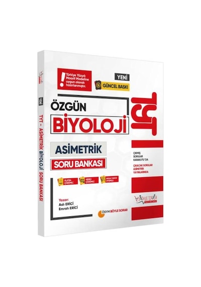 2026 YKS-TYT Asimetrik BİYOLOJİ Özgün Soru Bankası Yeni Nesil Dijital Çözümlü Asimetrik Yayınları