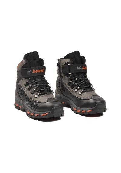 Mc Jamper Siyah Füme Polarlı Kaymaz Fermuarlı Unisex Outdoor Çocuk Bot 2115 F Siyah - Füme