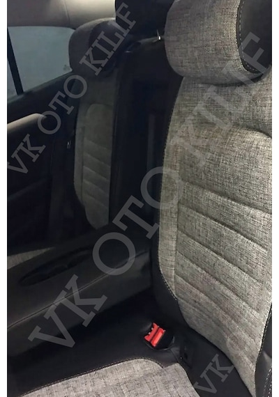 Vk Auto Volkswagen Passat B8 Araca Özel Koltuk Kılıf Gri-siyah