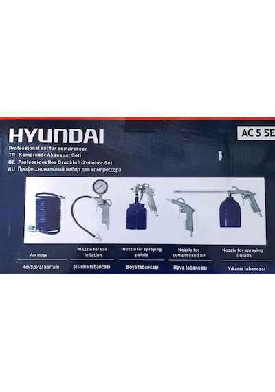 Hyundai Kompresör Aksesuar Seti 5 Parça Hortum - Tabanca 5'li