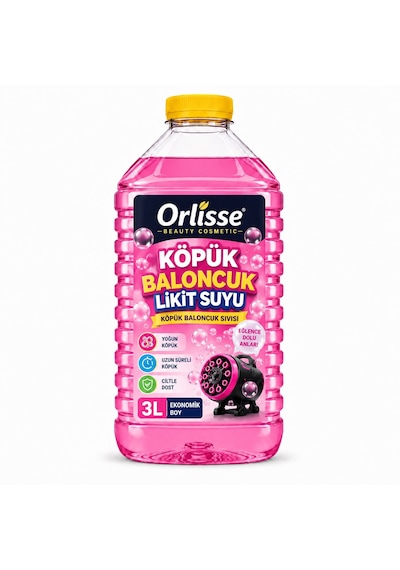 Köpük Baloncuk Likit Suyu 3 Litre Yoğun Köpük Baloncuk Sıvısı Pembe