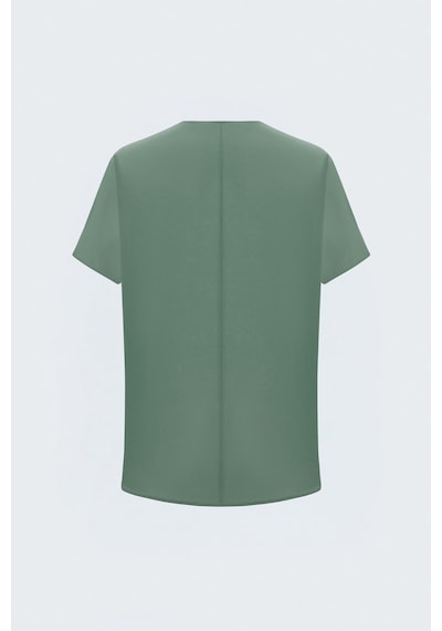 Sateen Geniş Kısa Kollu Bluz - Mint-137800 MİNT