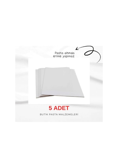Pasta Altlığı 5 Adet 20x20 Cm Beyaz Mdf Pasta Altında Erime Yapmaz