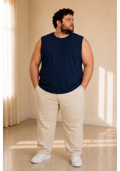 Sngl Tekstil Erkek Büyük Beden Oversize Sıfır Kollu T-shirt 3xl 4xl 5xl 6xl 7xl 8xl 9xl Lacivert
