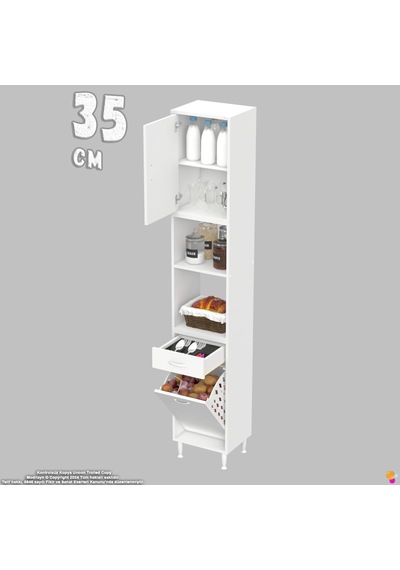 Modilayn Ece Fırın Bölmeli Kapaklı Çekmeceli Sepetli Çok Amaçlı Mutfak Dolabı 35 Cm Beyaz Modilayn Ece Fırın Bölmeli Kapaklı Çekmeceli Sepetli Çok Amaçlı Mutfak Dolabı 35 Cm Beyaz