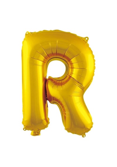 R Harfi 16 İnç Gold Renk Folyo Balon 36 Cm Altın 256