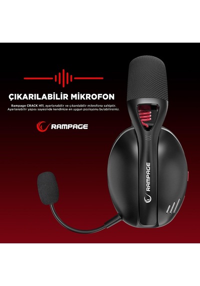 Ayrex Crack H11 Siyah Wireless 2.4g+ Bluetooth Mikrofonlu Oyuncu Kulaklığı