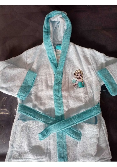 Özdilek Dsny Frozen Snw Kaps 7/8 Yaş Çocuk Bornoz Mavi