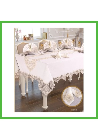 Vaveni Kartanesi Gardenya Keten Yemek Takımı Masa Seti 12 Kişilik 26 Parça 160 220 Cm Runner Set Krem Arz Vaveni Kartanesi Gardenya Keten Yemek Takımı Masa Seti 12 Kişilik 26 Parça 160 220 Cm Runner Set Krem Arz