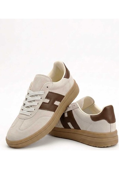 Mcdark Kadın Bej Taba Süet Sneaker Ayakkabı Bej - Taba