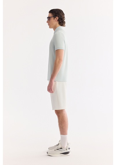 Avva Erkek Su Yeşili Kıvrılmaz Polo Yaka Fermuarlı Bi-stretch İnterlok Regular Fit T-shirt A61y1003