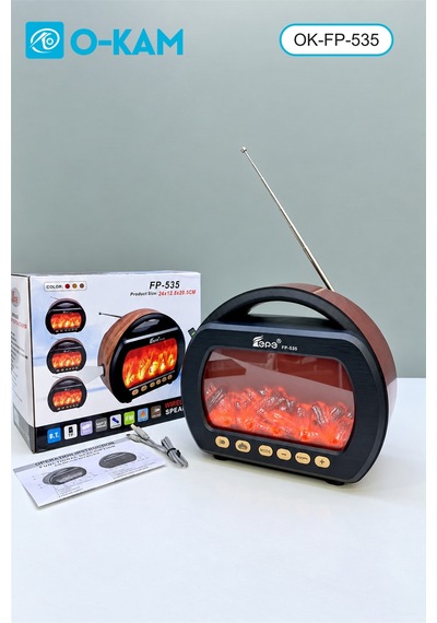 O-kam Ok-535 Bluetooth Fenerli Şömine Efektli Radyo