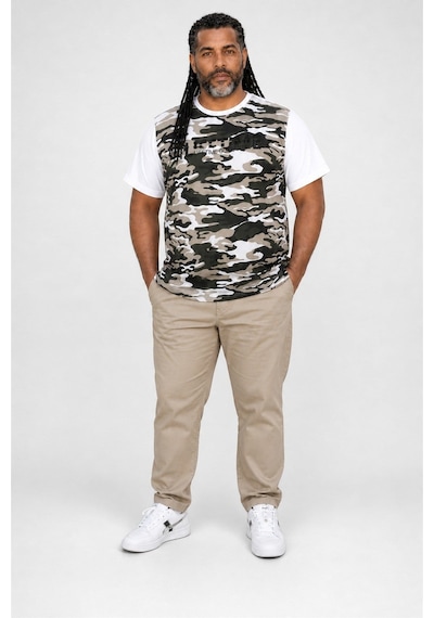 Starbattal Büyük Beden Shoulder Line Camouflage Erkek Tişört 23147 Beyaz-1131