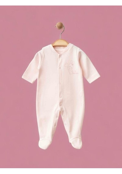 Zekids Kız Bebek Tulum Body Şapka Organik 3 Lü Set-15473 Pembe