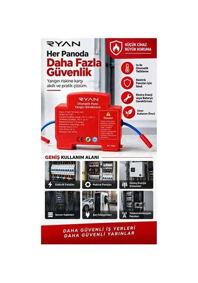 Delux Serisi Elektrik Panosu Otomatik Yangın Söndürücü Cihaz Söndürme Aleti Isı Duyarlı