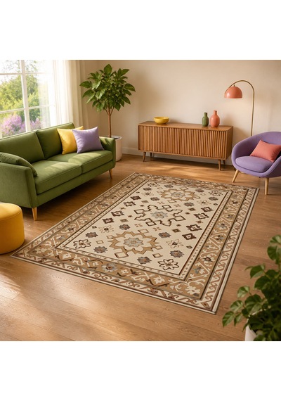 Kartela Halı Rustik Halı Jüt Taban Dokuma Halı Bej - 180 X 270 Cm