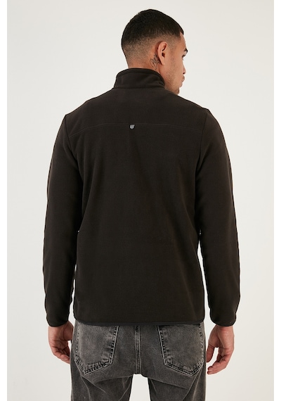 Buratti Slim Fit Anti-pilling Tüylenme Yapmayan Bato Yaka Soğuk Geçirmez Şardonlu Polar Erkek Polar 5906001 Antrasit