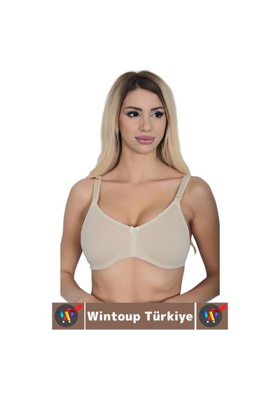 Wintoup Toparlayıcı Rahat Tam Kalıp Dikişsiz Balensiz Nefes Alabilir Yumuşak Pamuklu Penye Emzirme Sütyeni Ten