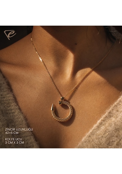 Noir Rose Premium 14 Ayar Tasarım Koly Sarı