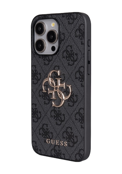 Apple Uyumlu iPhone 15 Pro Max Kılıf Guess Lisanslı 4g Büyük Metal Logolu Askılı Kapak Siyah