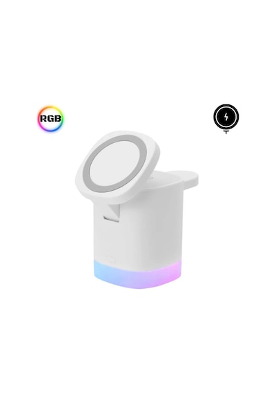 Lobo 15w 3in1 Kablosuz Şarj Standı Aircharger Quattro Magsafe Apple Uyumlu iPhone+applewatch+airpods