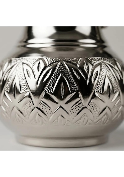 Aura Copper El İşlemeli Bakır Çaydanlık Seti 1 Mm Üst 850-950 Ml Alt 1850-1950 Ml 27 Cm Bakır Renk