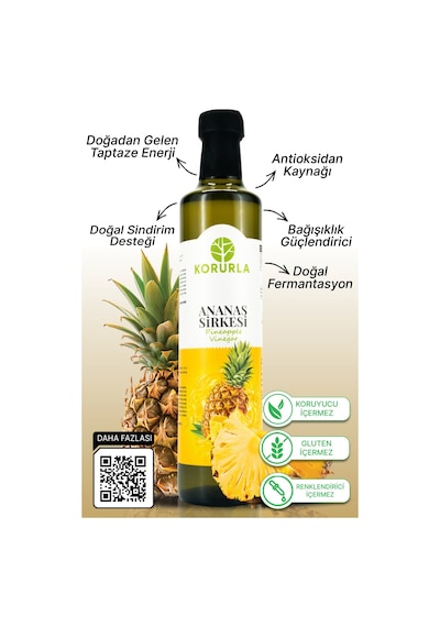 Ananas Sirkesi Doğal Fermantasyon Pineapple Vinegar 500 Ml