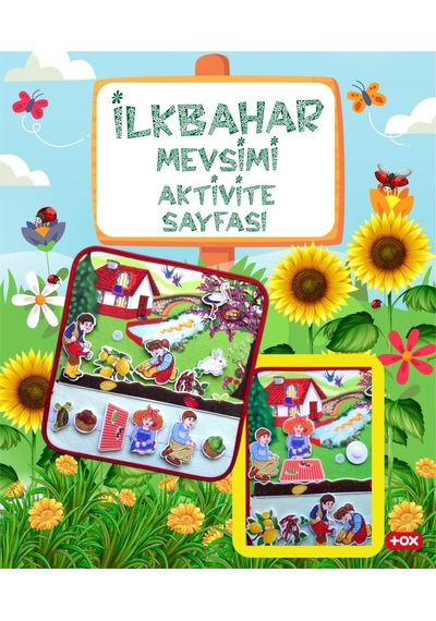 Lisinya247 Ilkbahar Keçe Cırtlı Aktivite Sayfası - Çocuk Etkinlik , Eğitici Oyuncak